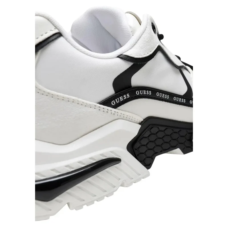 Guess Damen Leder Sneakers Schwarze geometrische
