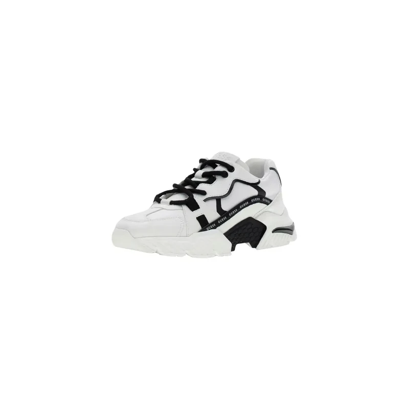 Guess Damen Leder Sneakers Schwarze geometrische