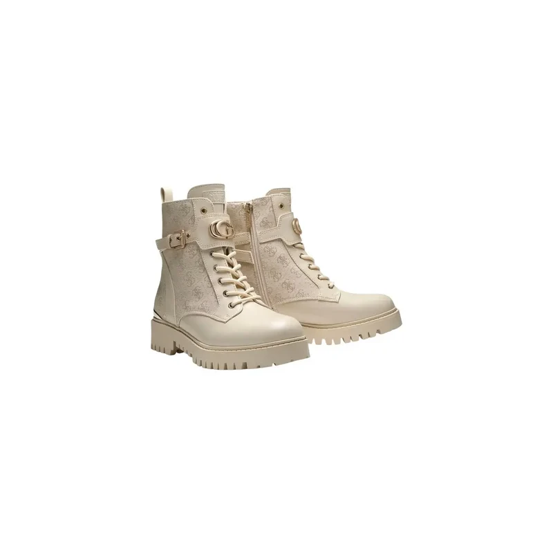 Guess Weiße Frauen Boots Polyester-Polyurethan-Spitzenreißverschluss