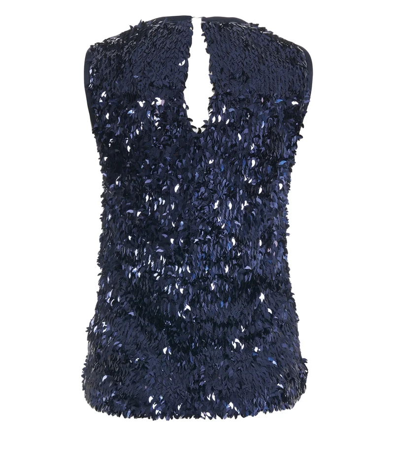Top con applicazione di paillettes