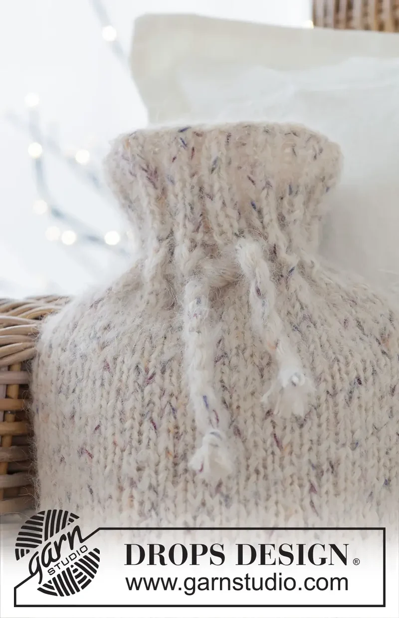 Wärmflaschenbezug Shimmering Snow Cover (Strickset)