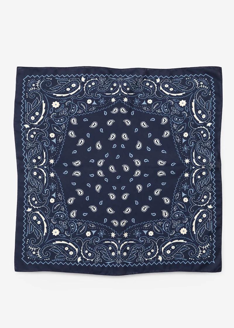 Halstuch mit allover Paisley-Print - dunkelblau