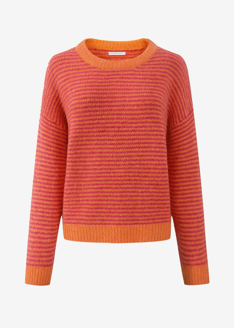 Gestreifter Pullover - orange