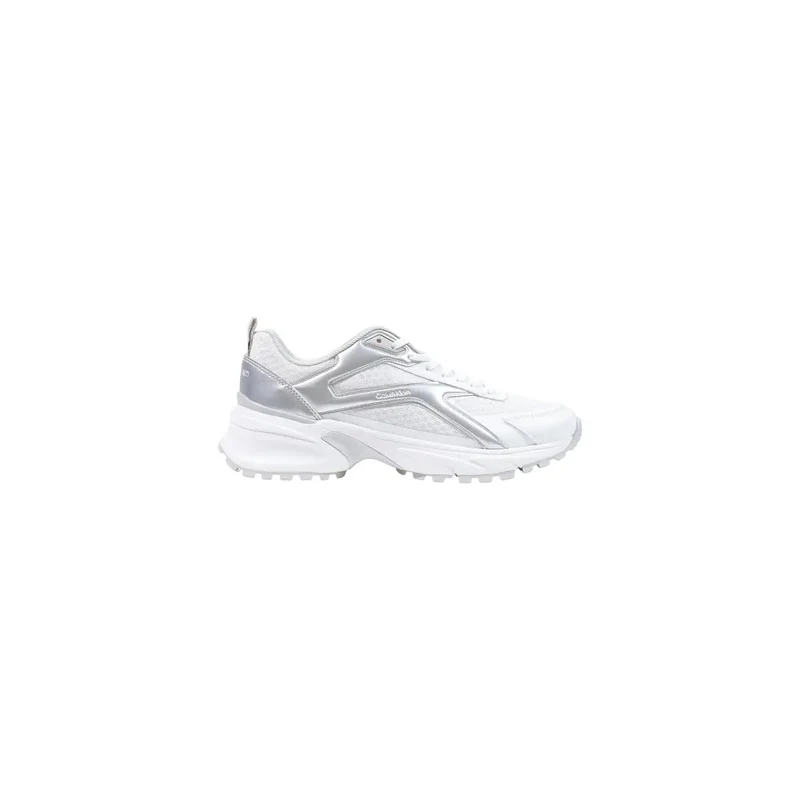 Calvin Klein Damen Leder Sneakers Weiße geometrische