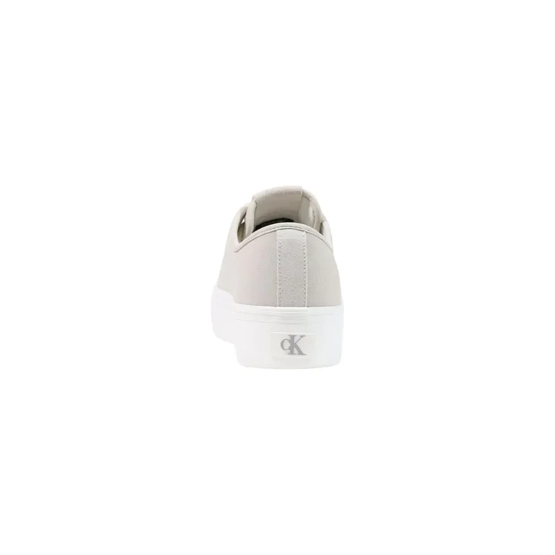 Calvin Klein Damen Leder Sneakers Weiße Schnürschuhe
