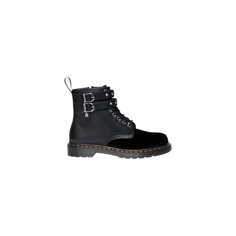Dr. Martens Damen Boots Schwarzer Samtreißverschluss aus Leder
