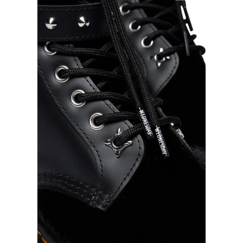 Dr. Martens Damen Boots Schwarzer Samtreißverschluss aus Leder