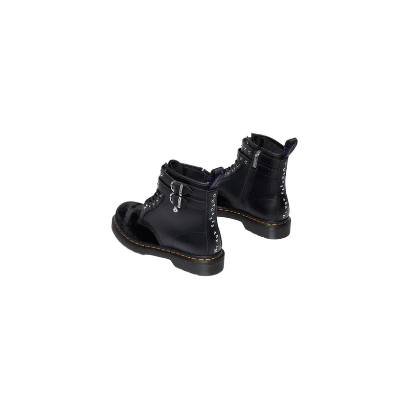 Dr. Martens Damen Boots Schwarzer Samtreißverschluss aus Leder