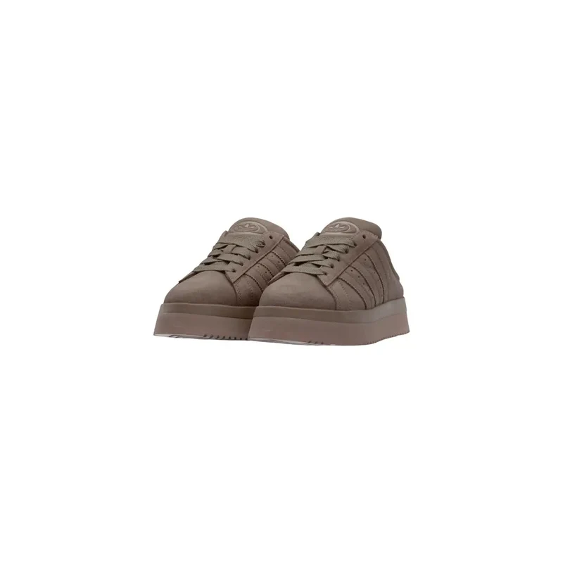 Adidas Originals Damen-Plateau-Slipper aus braunem Leder
