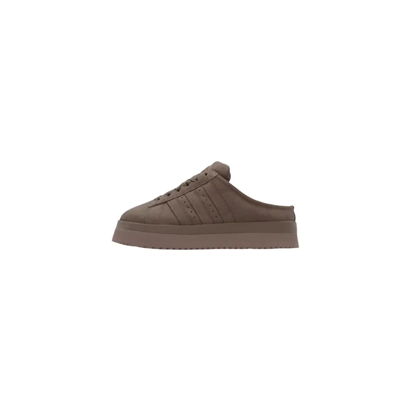 Adidas Originals Damen-Plateau-Slipper aus braunem Leder