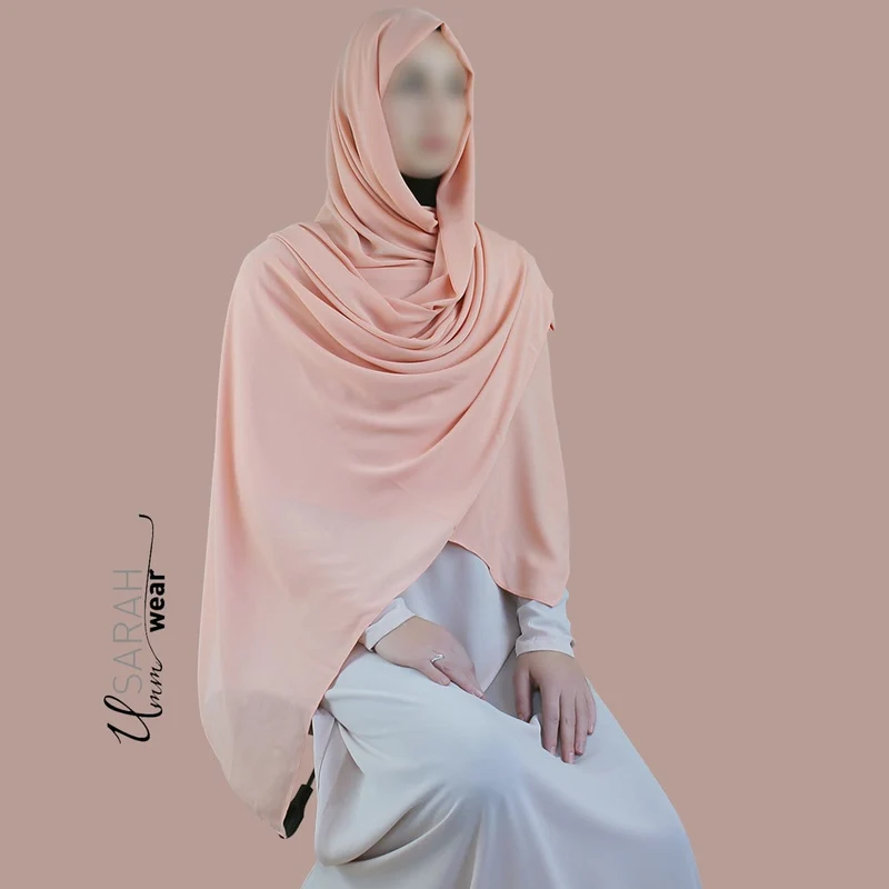 HQ Maxi Chiffon Hijab Blasspfirsich