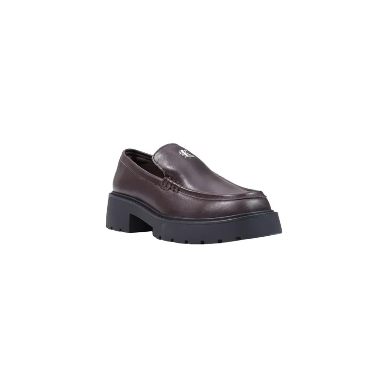 Calvin Klein Damen Leder Sneakers Bordeaux