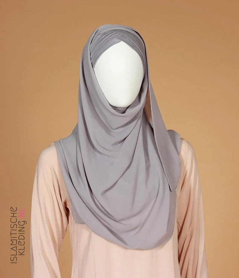 Instant Bonnet Chiffonschal Hellgrau