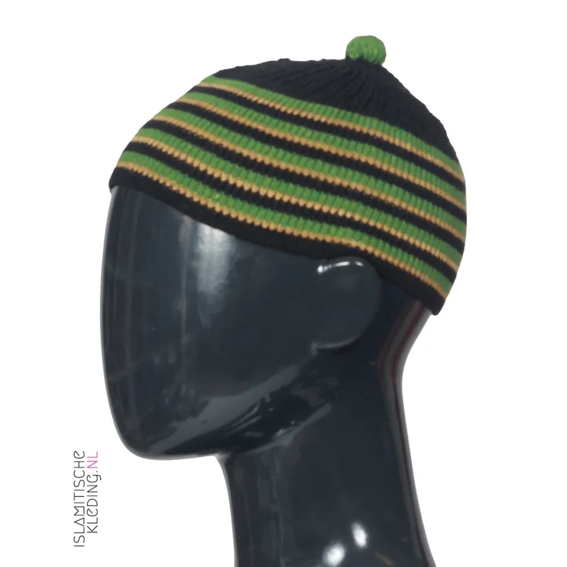 Kufi Kinder Bilal Schwarz Oliv