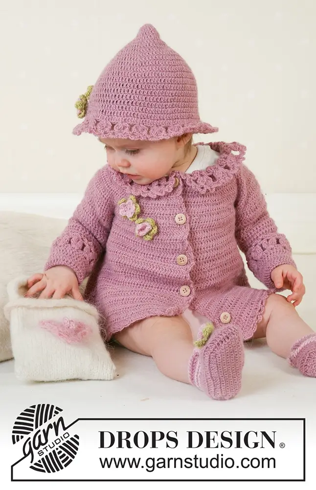 Jacke, Hut & Schuhe Little Miss Berry (Häkelset)