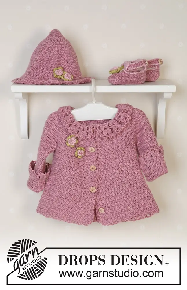 Jacke, Hut & Schuhe Little Miss Berry (Häkelset)