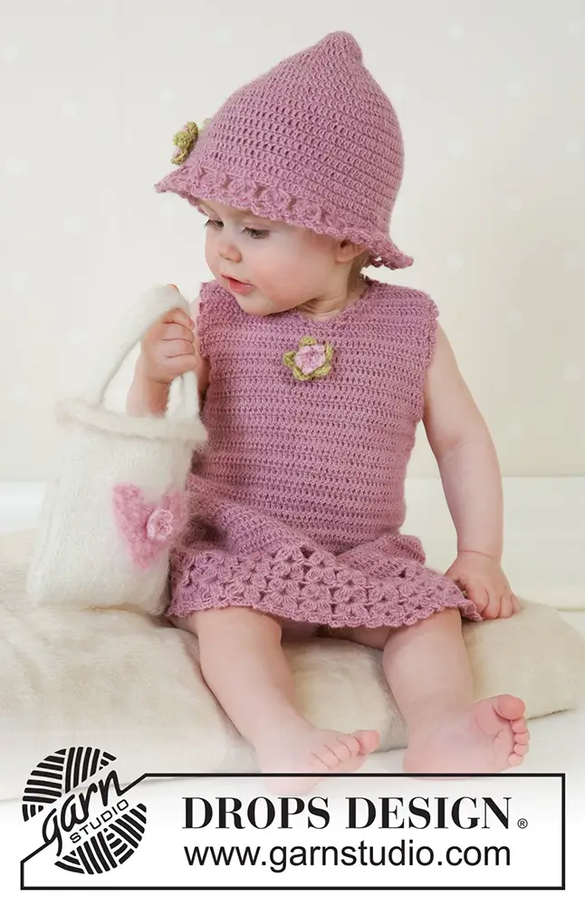 Kleid & Hut mit Tasche Little Miss Berry (Häkelset)