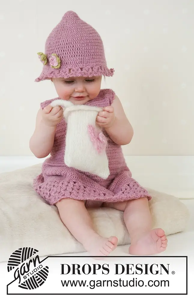 Kleid & Hut mit Tasche Little Miss Berry (Häkelset)