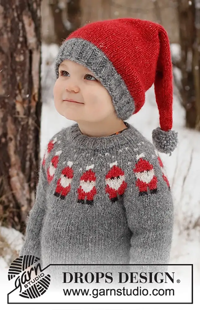 Pullover Merry Santas für Kinder (Strickset)