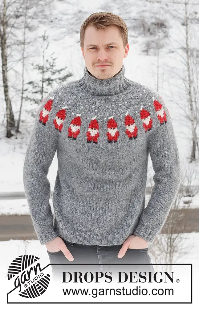 Pullover Merry Santas für Herren (Strickset)