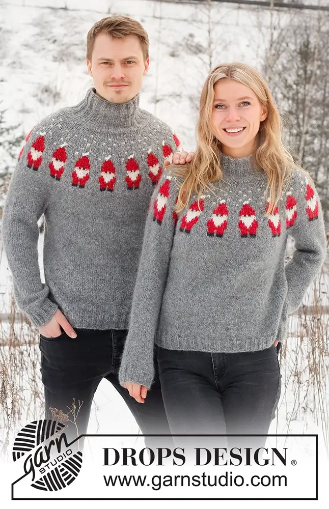 Pullover Merry Santas für Damen (Strickset)