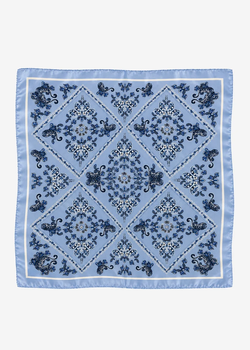 Halstuch mit geometrischem Ornament-Print - blau