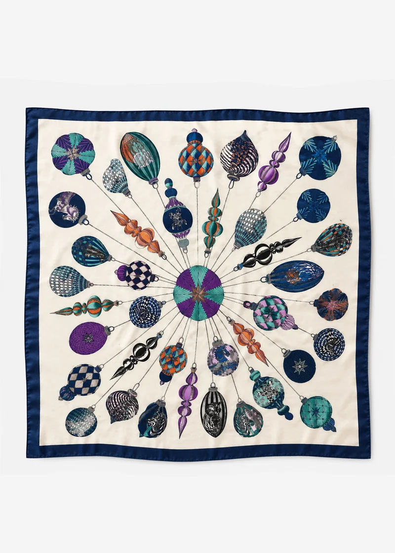 Halstuch mit Ornament-Muster - blau