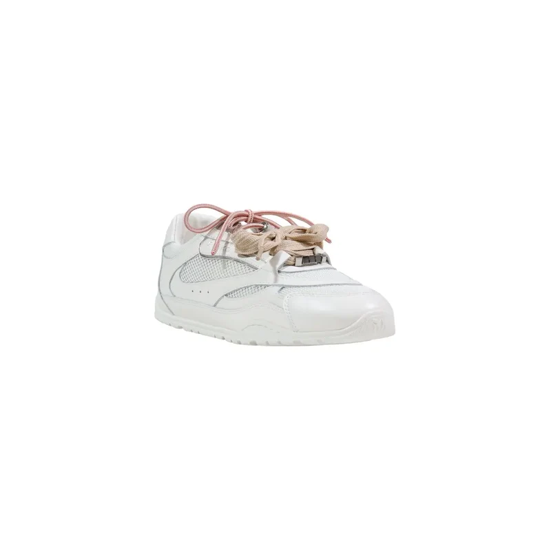 Pinko Damen Leder Sneakers Weiße Schnürschuhe für den Alltag