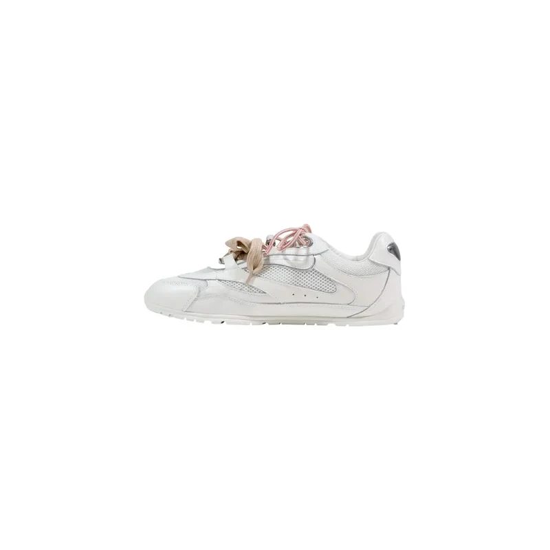 Pinko Damen Leder Sneakers Weiße Schnürschuhe für den Alltag