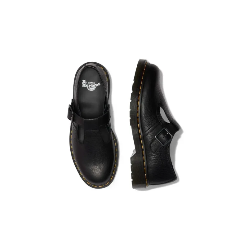 Dr. Martens Damen-Slipper aus schwarzem Leder
