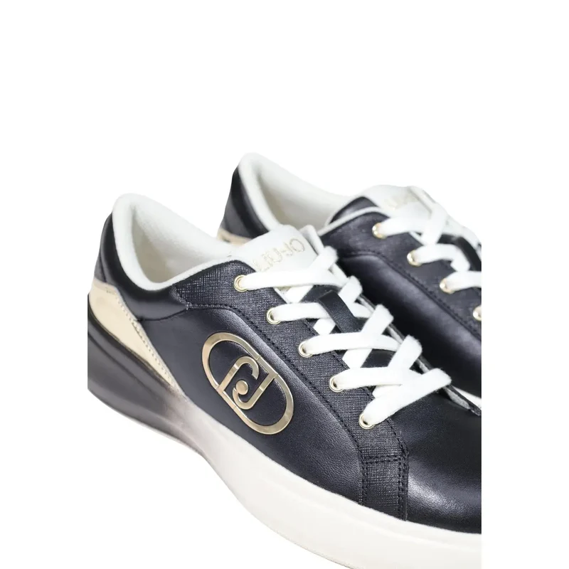 Liu Jo Damen Leder Slipper Sneakers Schwarz