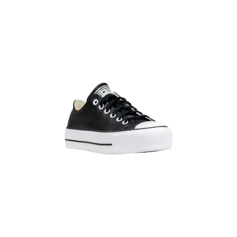 Converse Schwarze Plateau-Plateau-Sofas aus Leder für Damen Sneakers