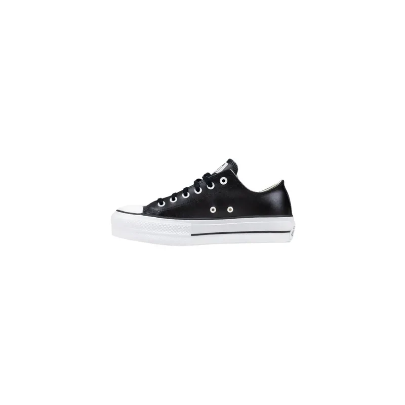 Converse Schwarze Plateau-Plateau-Sofas aus Leder für Damen Sneakers