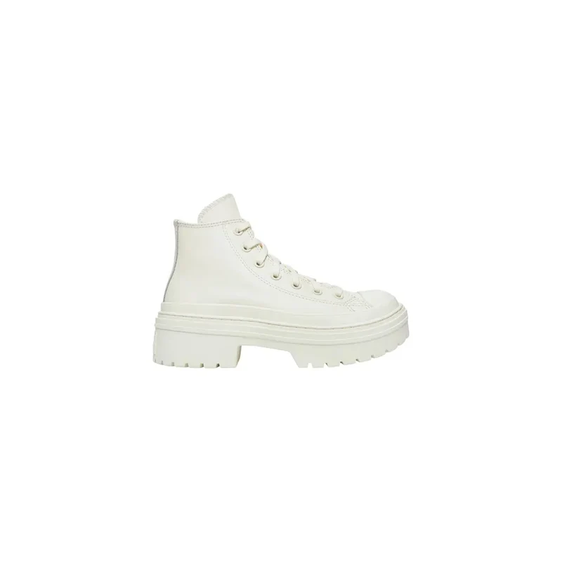Converse Damen-Plateau aus weißem Leder Boots