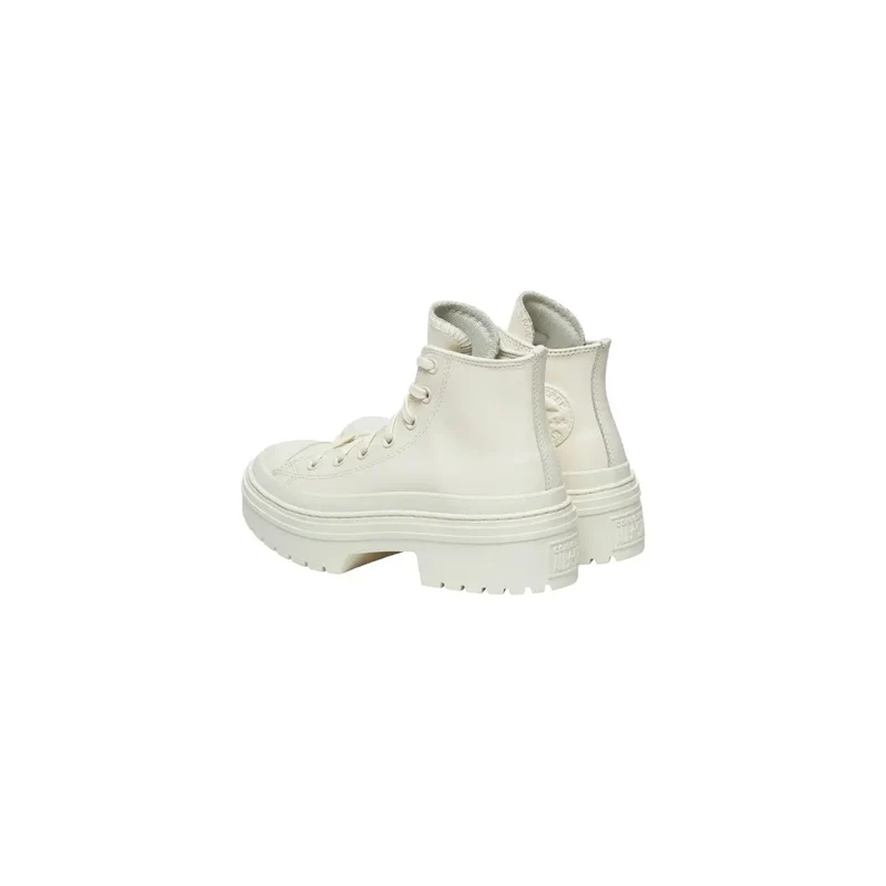 Converse Damen-Plateau aus weißem Leder Boots