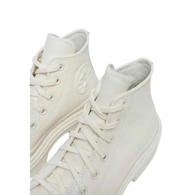 Converse Damen-Plateau aus weißem Leder Boots