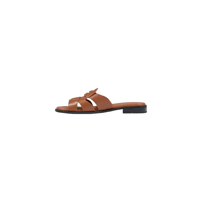 Tommy Hilfiger Damen-Lederpantoffeln braun
