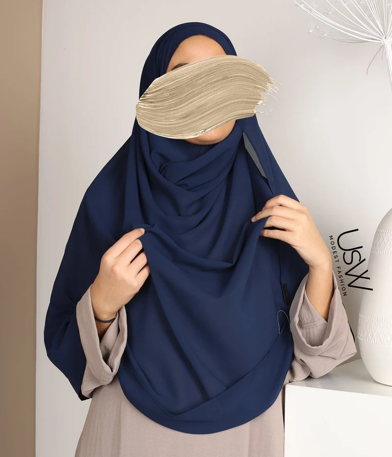 Vollständiger Sofort-Hijab XL - Jeansstoff