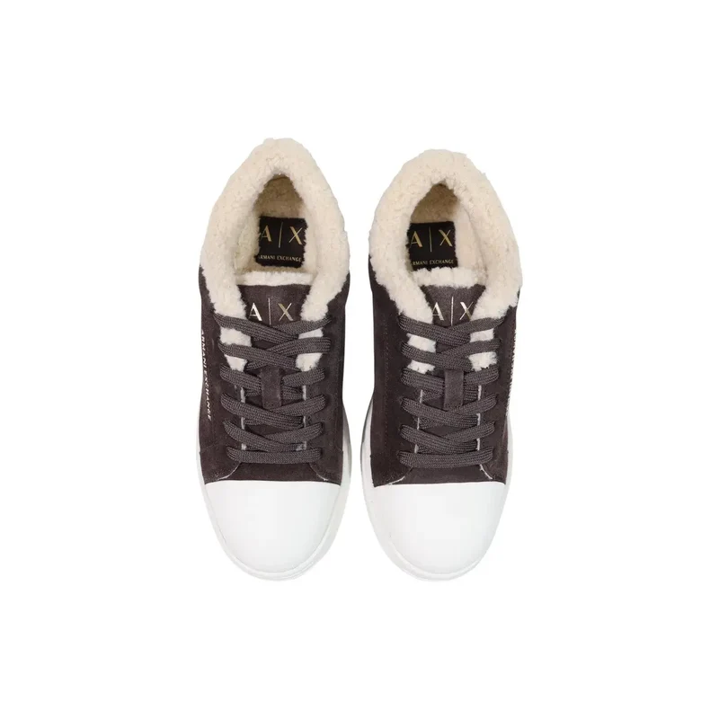 Armani Exchange Damen Leder Sneakers Braun