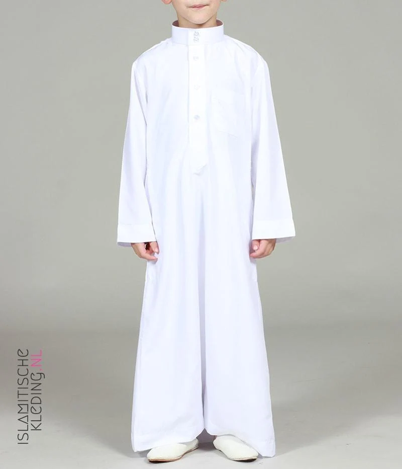 Qamis Jungen Weiß Basic