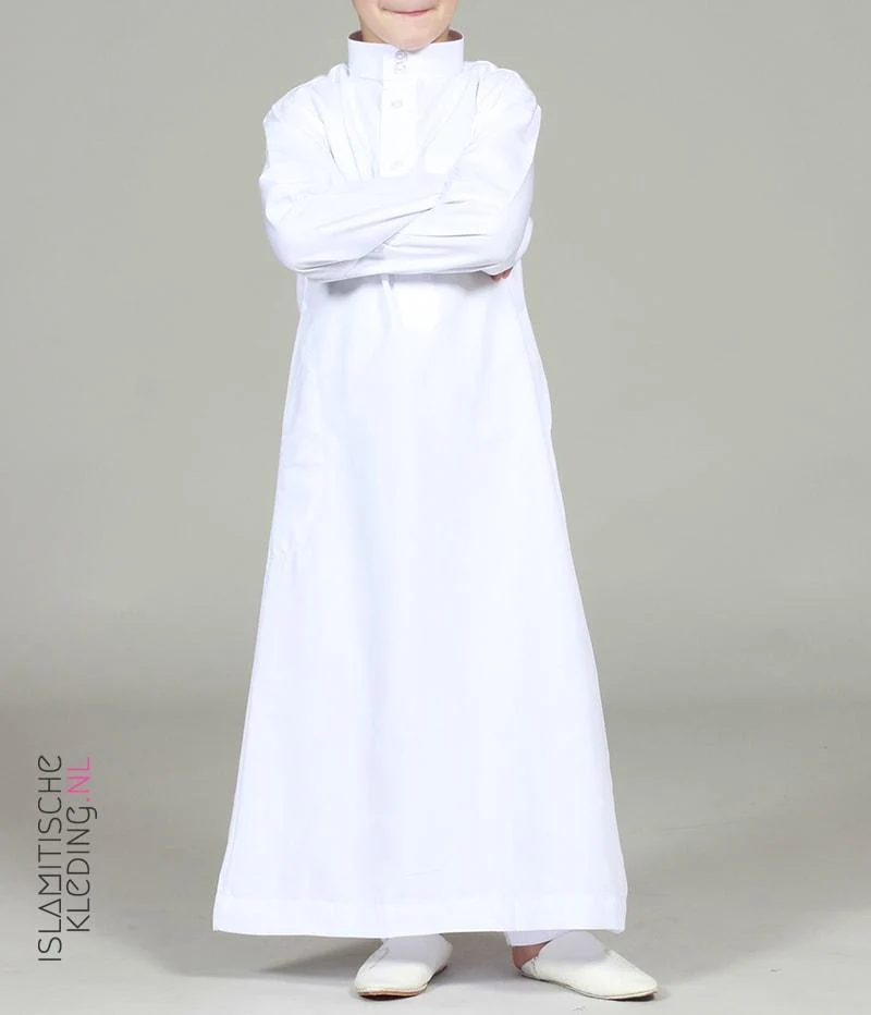 Qamis Jungen Weiß Basic