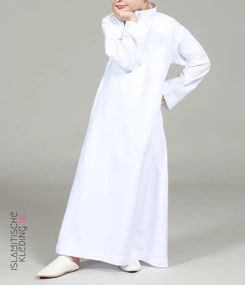 Qamis Jungen Weiß Basic