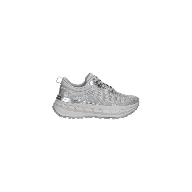 Guess Damen-Sneaker aus Polyester, silberfarben, Slipper