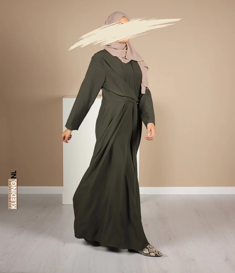 A-Linie Abaya Houda - Armeegrün