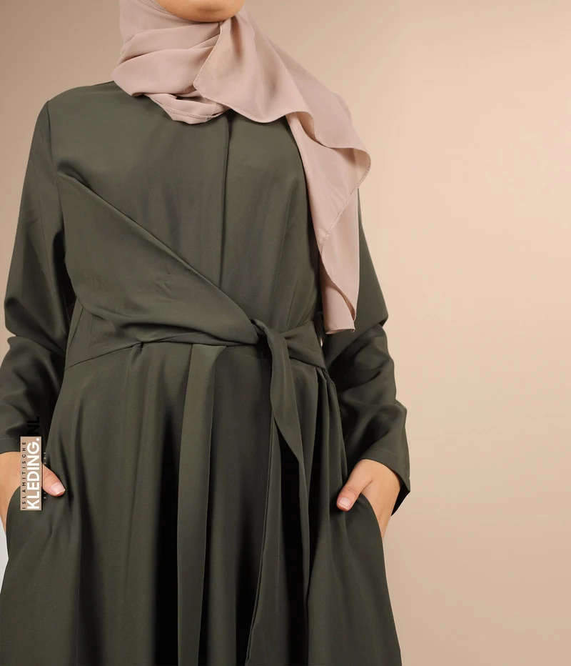 A-Linie Abaya Houda - Armeegrün