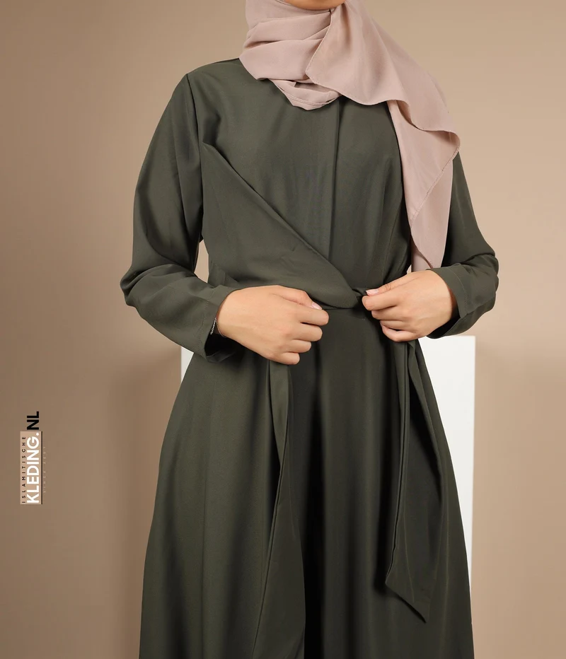 A-Linie Abaya Houda - Armeegrün