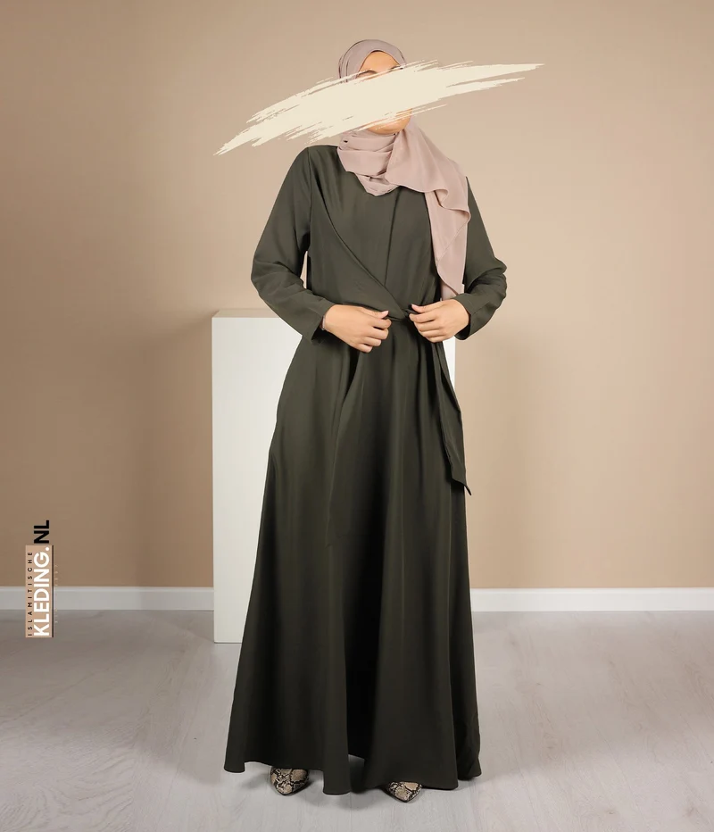 A-Linie Abaya Houda - Armeegrün