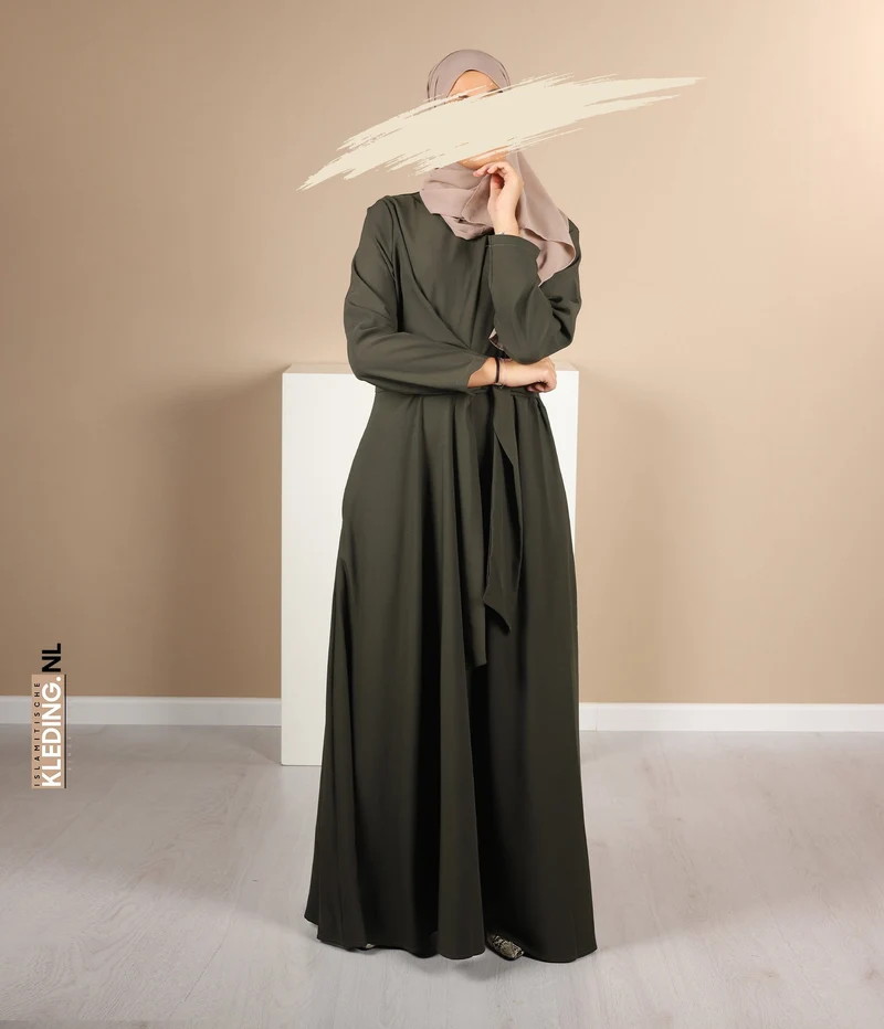 A-Linie Abaya Houda - Armeegrün
