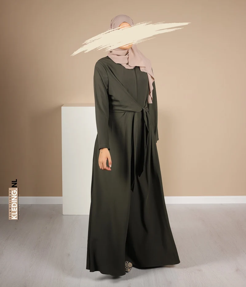 A-Linie Abaya Houda - Armeegrün
