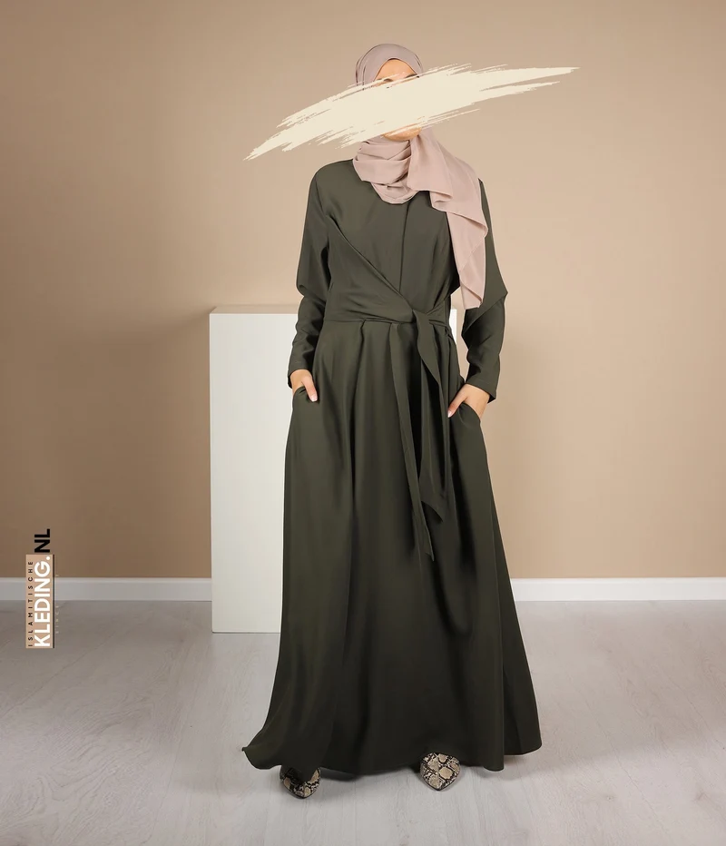 A-Linie Abaya Houda - Armeegrün